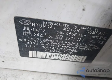 2013 Hyundai Sonata Hybrid Limited из США, поврежденный, VIN KMHEC4A47DA085856